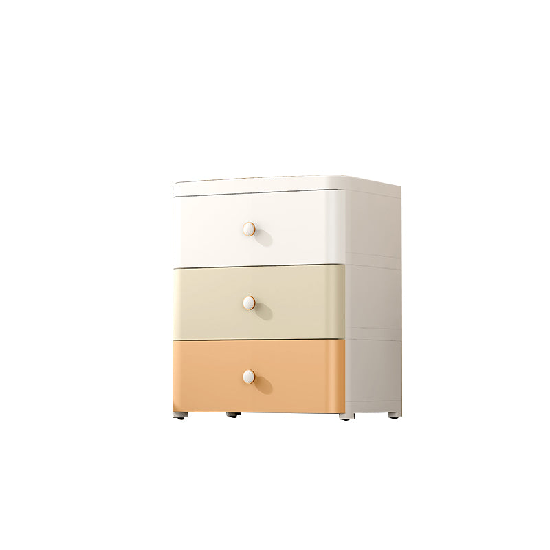 Nordic Vertical Kids Nightstand Plastic Nursery Dresser with 3/4/5/6/7 Drawers for Bedroom