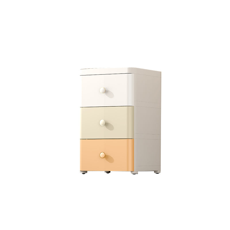 Nordic Vertical Kids Nightstand Plastic Nursery Dresser with 3/4/5/6/7 Drawers for Bedroom