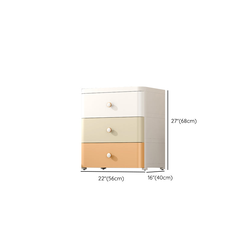 Nordic Vertical Kids Nightstand Plastic Nursery Dresser with 3/4/5/6/7 Drawers for Bedroom