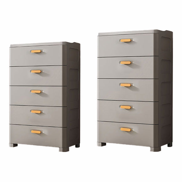 Contemporary Vertical Plastic Nursery Dresser in Gray/White for Bedroom