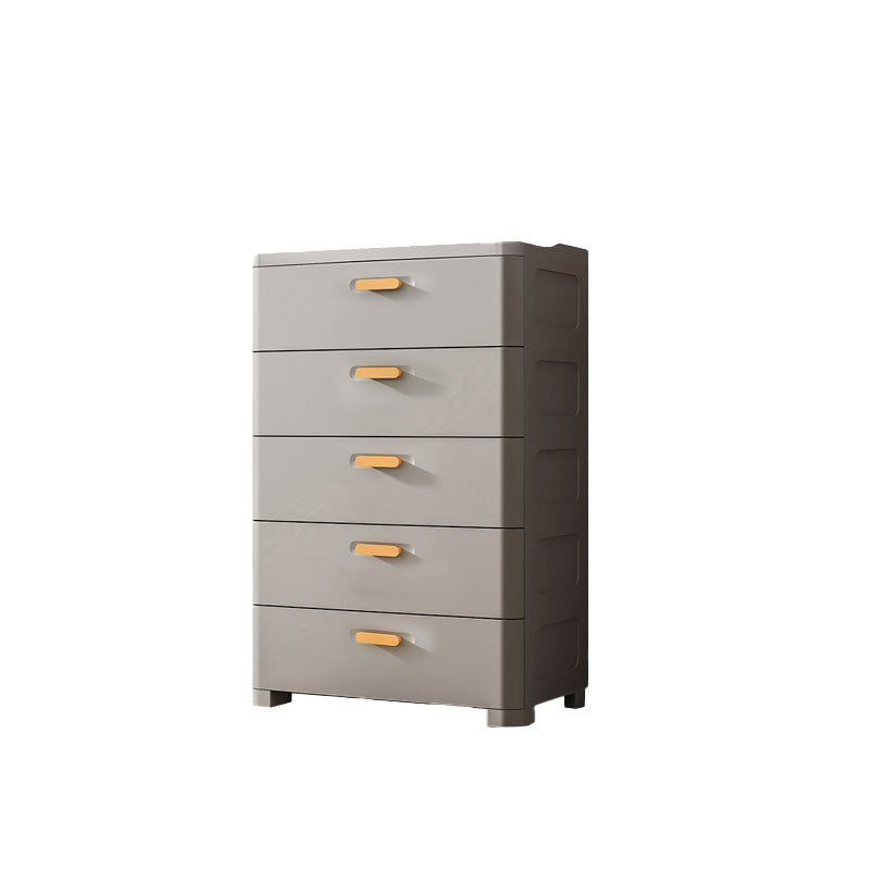 Contemporary Vertical Plastic Nursery Dresser in Gray/White for Bedroom