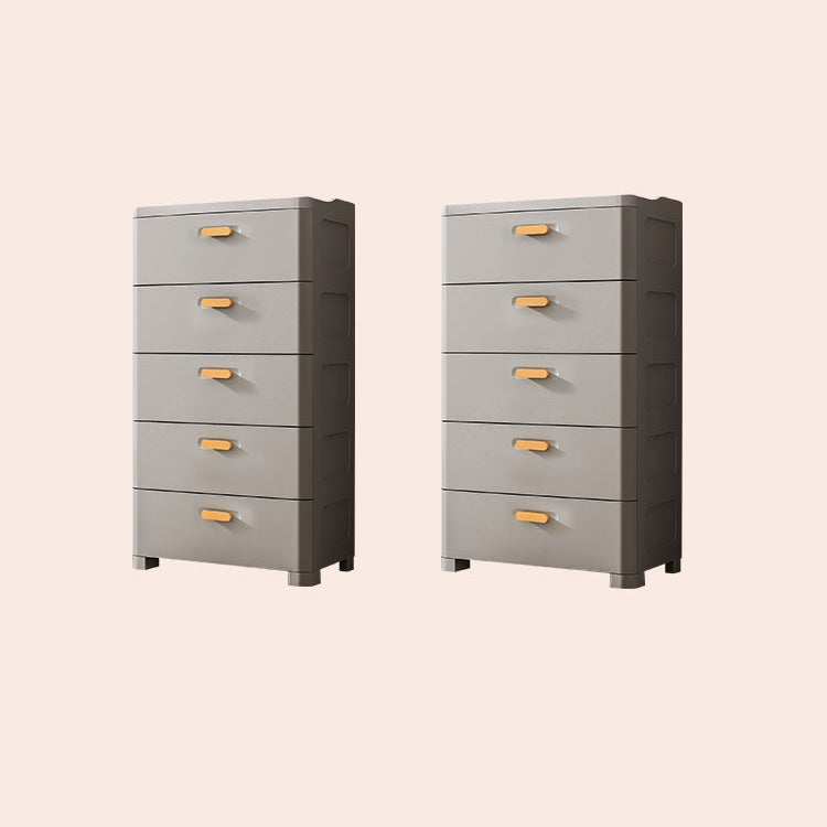 Contemporary Vertical Plastic Nursery Dresser in Gray/White for Bedroom