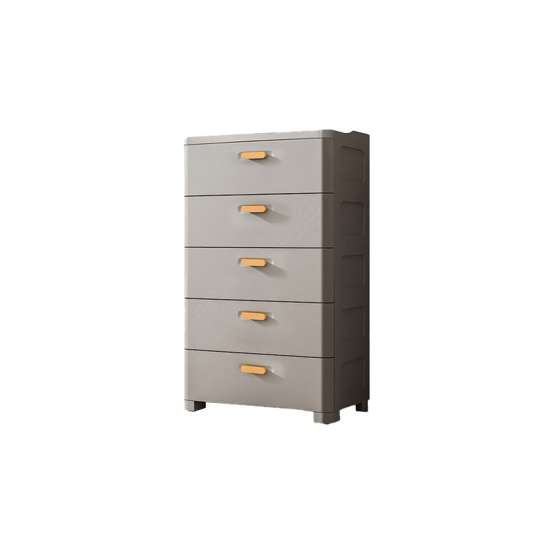 Contemporary Vertical Plastic Nursery Dresser in Gray/White for Bedroom