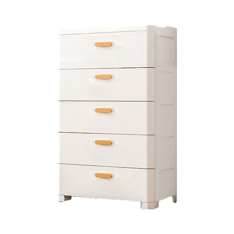 Contemporary Vertical Plastic Nursery Dresser in Gray/White for Bedroom