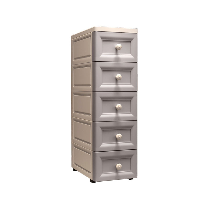 Vertical Plastic Modernism Nursery Dresser with 5 Drawers for Bedroom