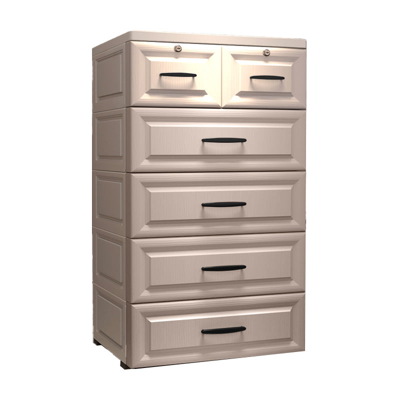 Vertical Plastic Modernism Nursery Dresser with 5 Drawers for Bedroom