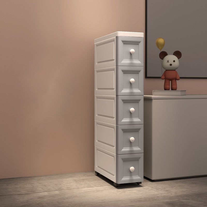 Vertical Plastic Modernism Nursery Dresser with 5 Drawers for Bedroom