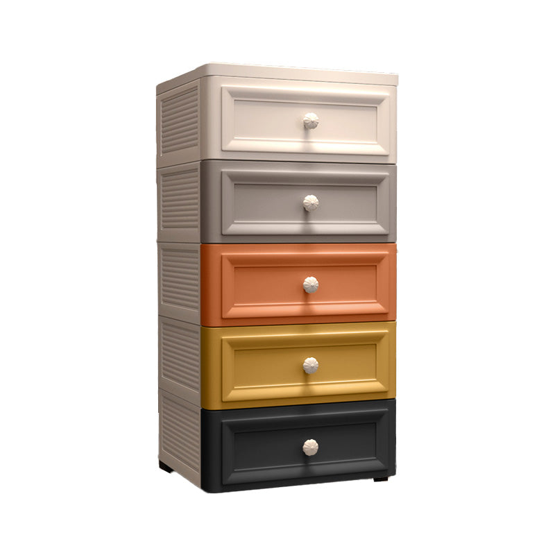 Vertical Plastic Modernism Nursery Dresser with 5 Drawers for Bedroom