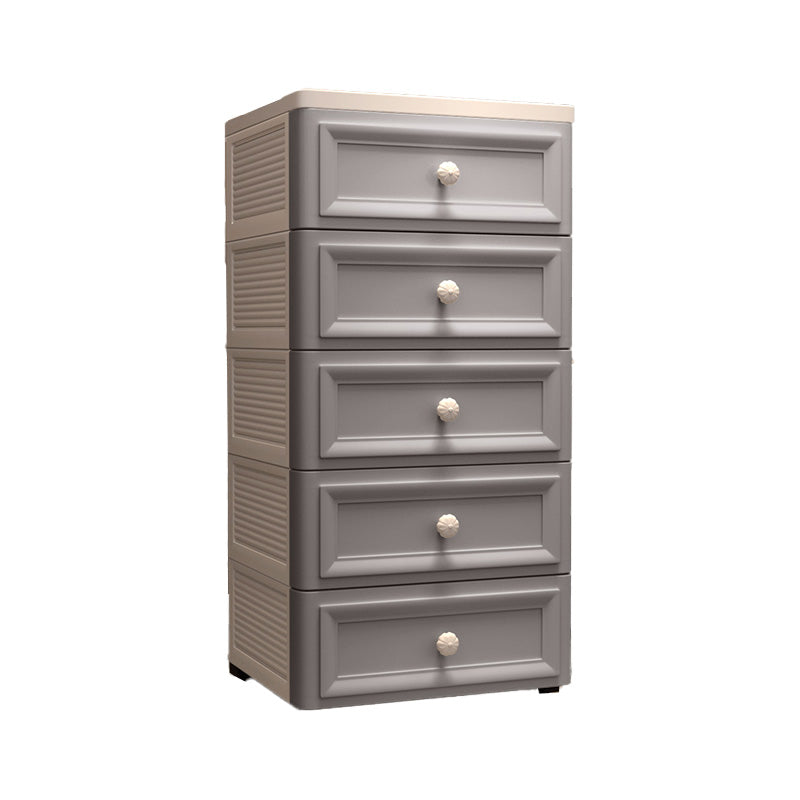 Vertical Plastic Modernism Nursery Dresser with 5 Drawers for Bedroom