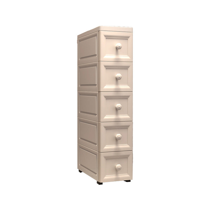 Vertical Plastic Modernism Nursery Dresser with 5 Drawers for Bedroom