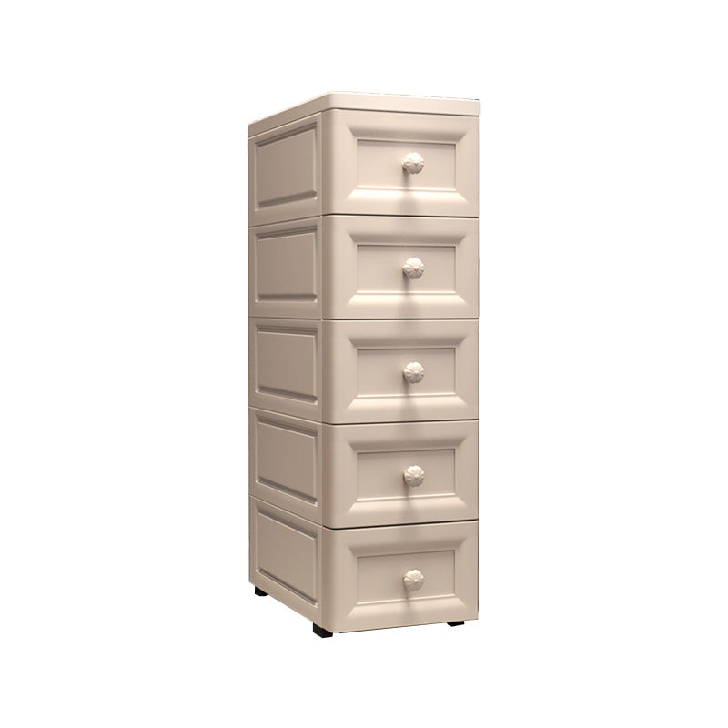 Vertical Plastic Modernism Nursery Dresser with 5 Drawers for Bedroom