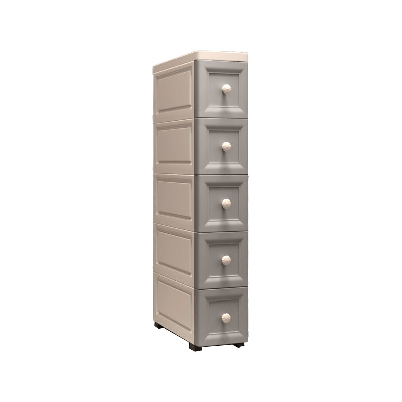 Vertical Plastic Modernism Nursery Dresser with 5 Drawers for Bedroom