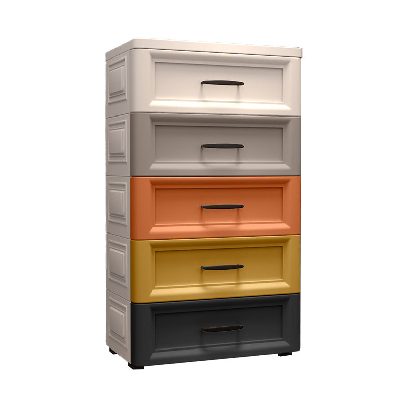 Vertical Plastic Modernism Nursery Dresser with 5 Drawers for Bedroom