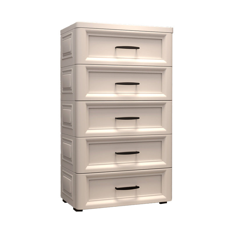 Vertical Plastic Modernism Nursery Dresser with 5 Drawers for Bedroom