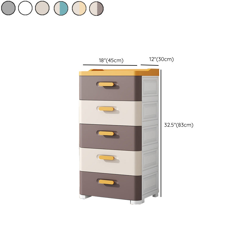 Scandinavian Plastic Vertical Nursery Dresser with Drawers for Bedroom