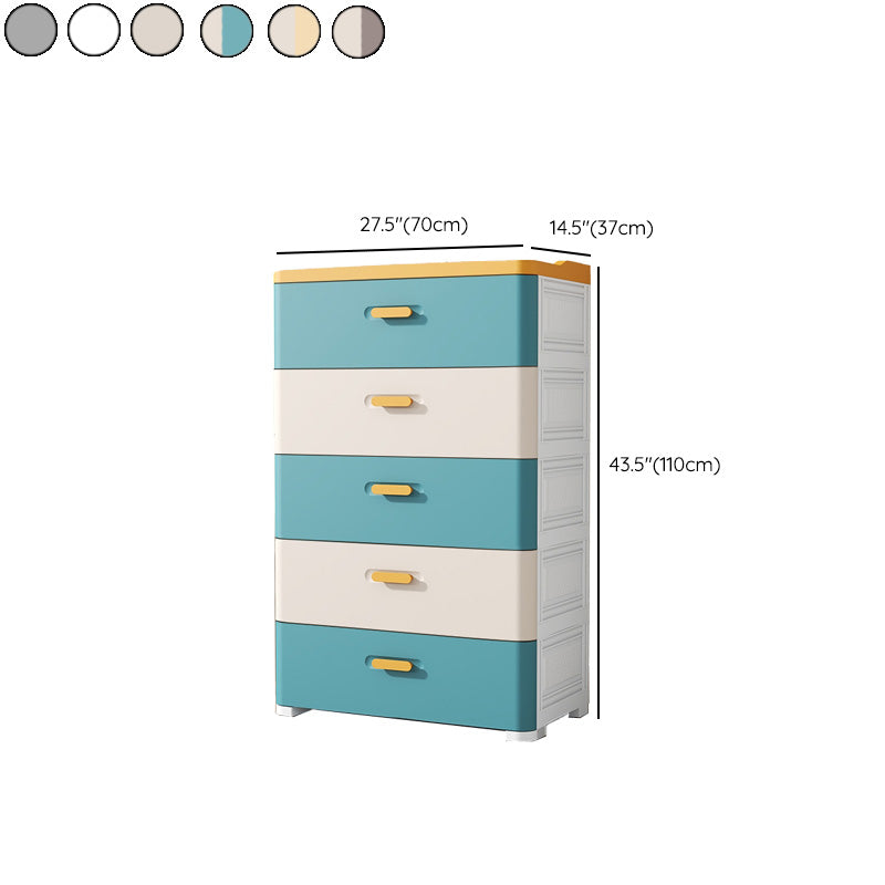 Scandinavian Plastic Vertical Nursery Dresser with Drawers for Bedroom