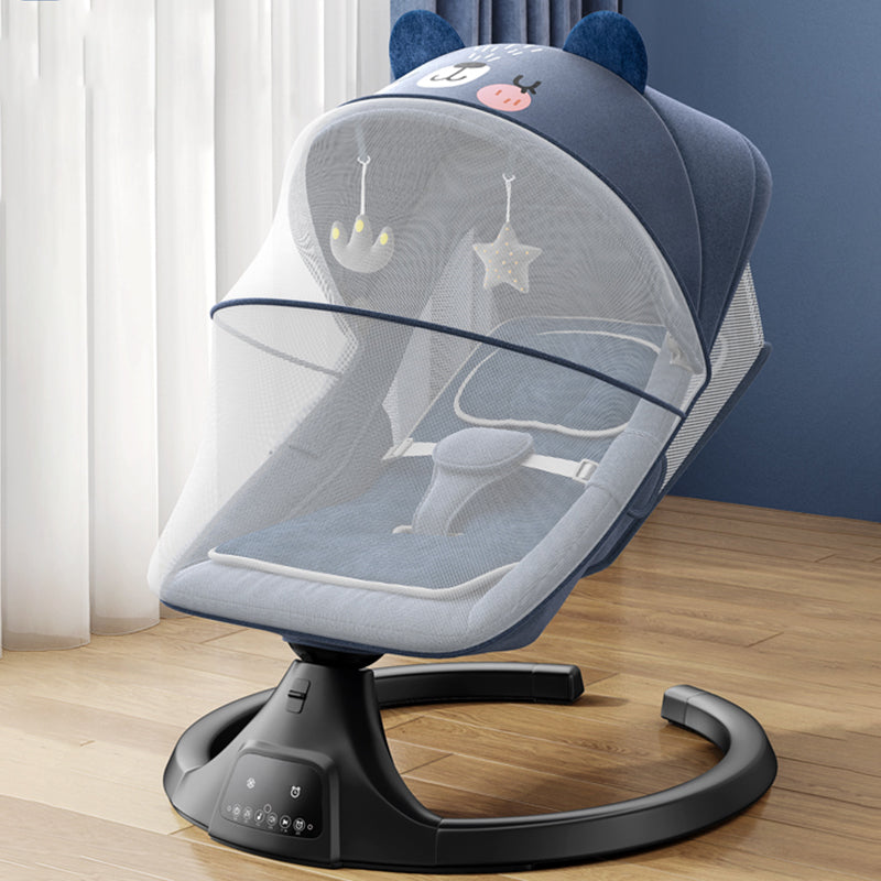 Modern Metal Rocking Height Adjustable Oval Bassinet with Remote Control