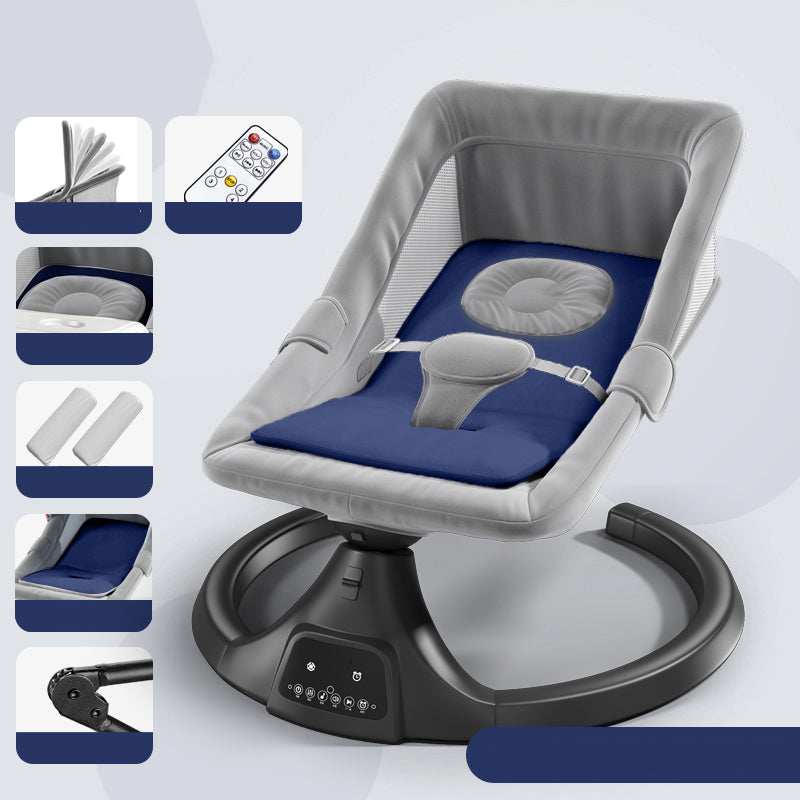 Modern Metal Rocking Height Adjustable Oval Bassinet with Remote Control