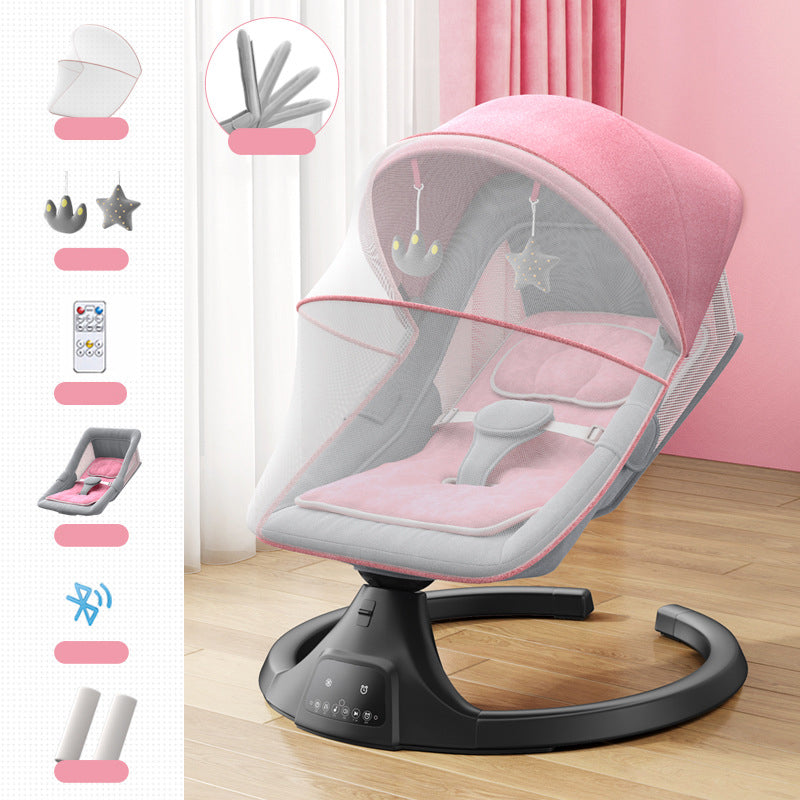 Modern Metal Rocking Height Adjustable Oval Bassinet with Remote Control