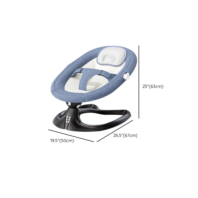 Modern Metal Rocking Bassinet Electric Oval Height Adjustable with Pillow