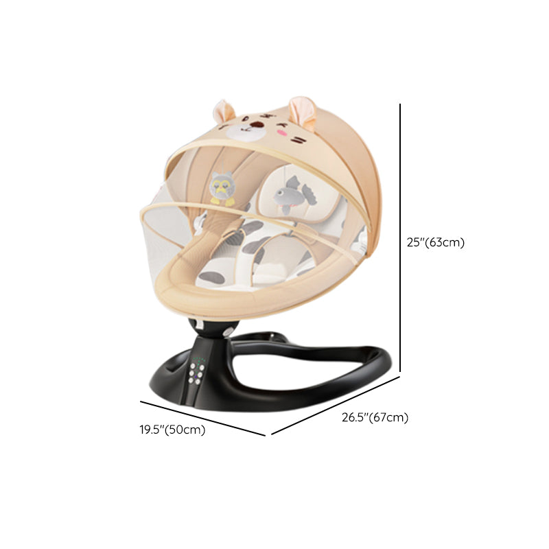 Modern Metal Rocking Bassinet Electric Oval Height Adjustable with Pillow