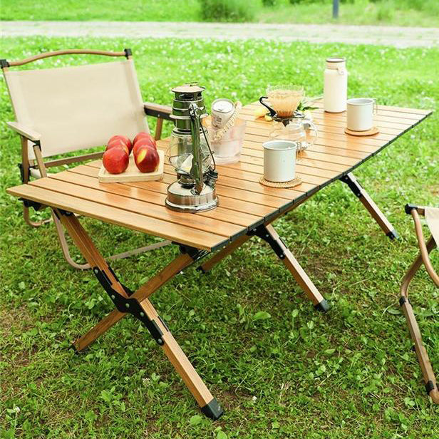 Modern Iron Folding Table Outdoor Removable Camping Table with Metal Frame