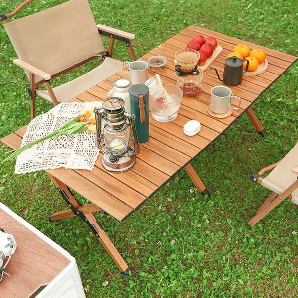 Modern Iron Folding Table Outdoor Removable Camping Table with Metal Frame