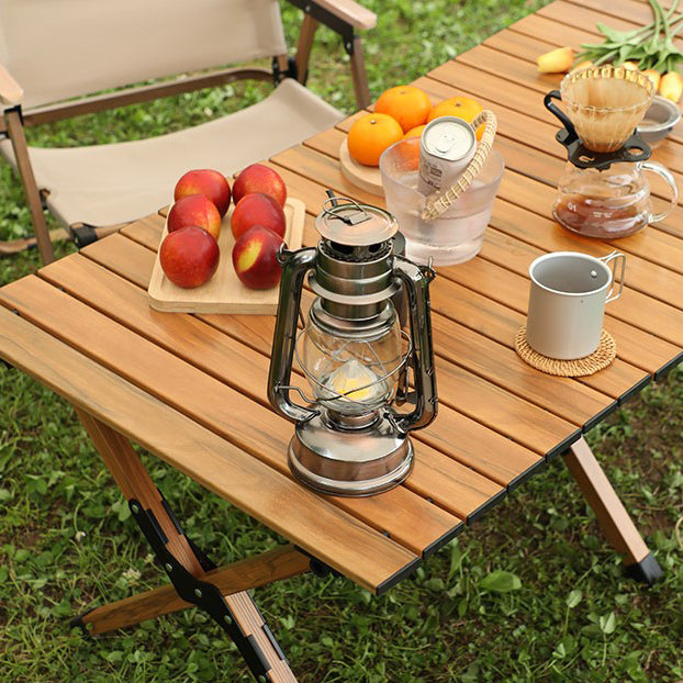 Modern Iron Folding Table Outdoor Removable Camping Table with Metal Frame