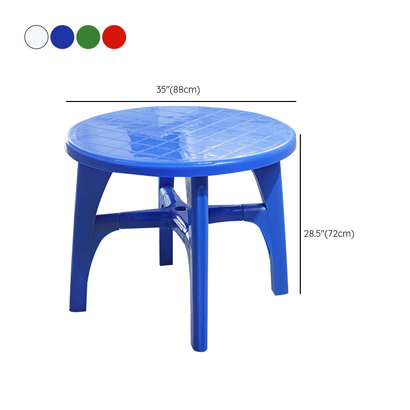 Plastic Outdoor Dining Table Modern Style Water Resistant Patio Table