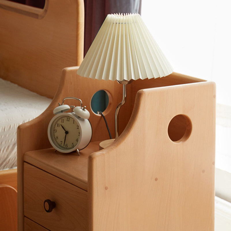 Solid Wood Lighting Not Included No Theme Kids Bedside Table with Drawers