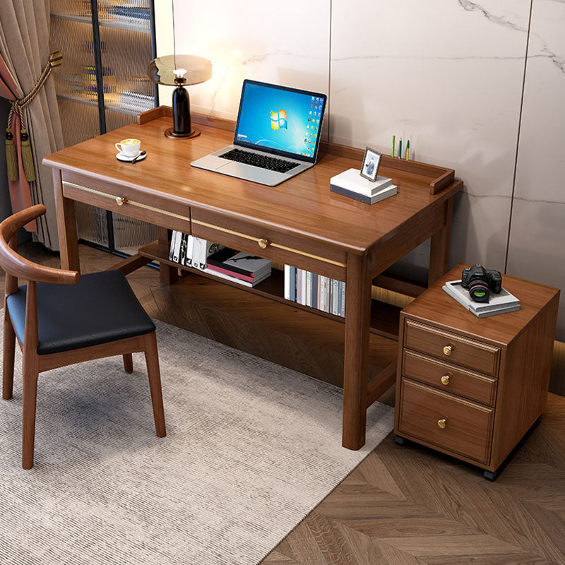 Glam Style Solid Wood Computer Desk 2 Drawers 23.6" Wide Home Office Desk