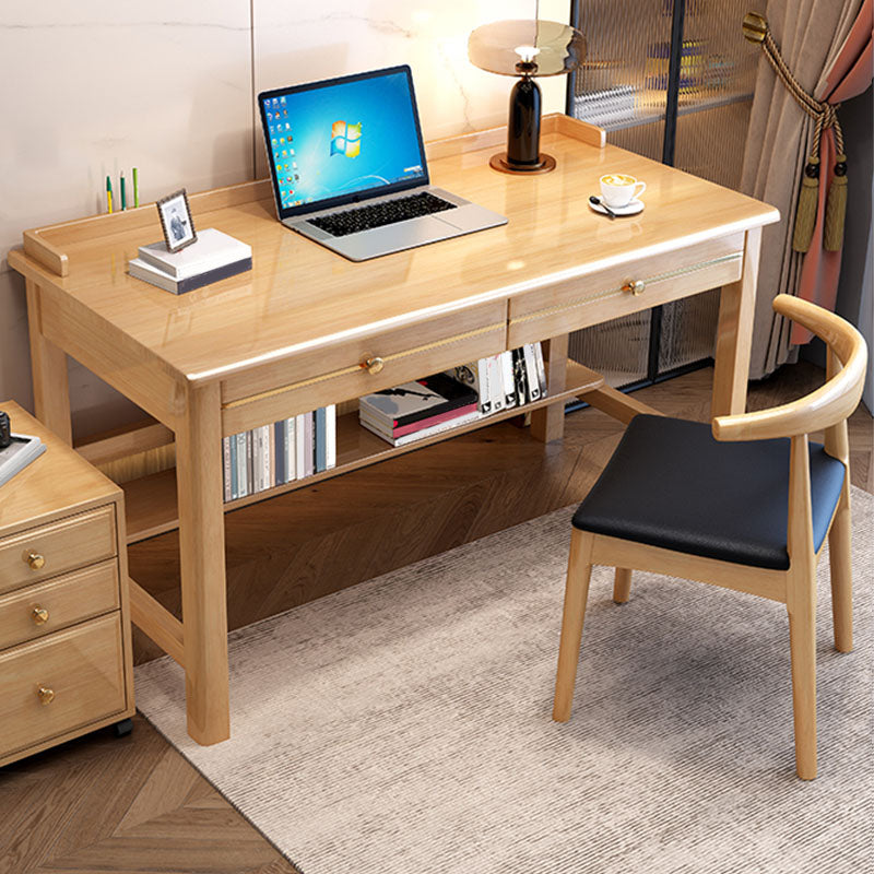 Glam Style Solid Wood Computer Desk 2 Drawers 23.6" Wide Home Office Desk