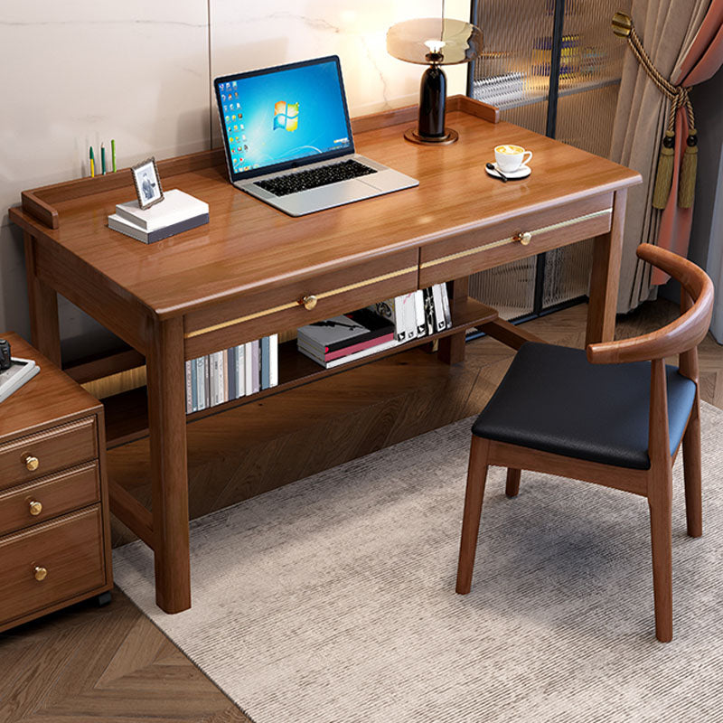 Glam Style Solid Wood Computer Desk 2 Drawers 23.6" Wide Home Office Desk