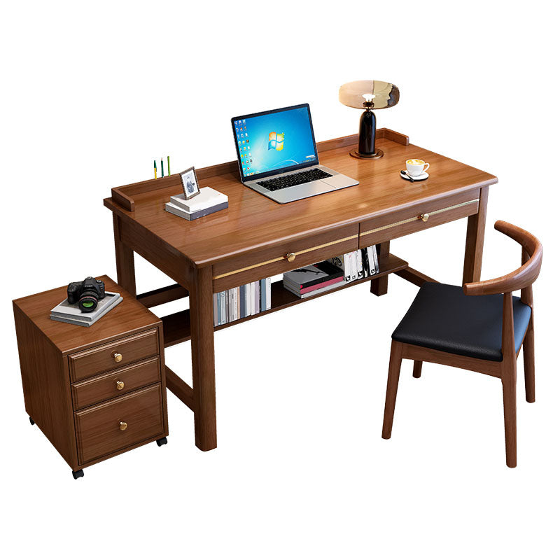 Glam Style Solid Wood Computer Desk 2 Drawers 23.6" Wide Home Office Desk