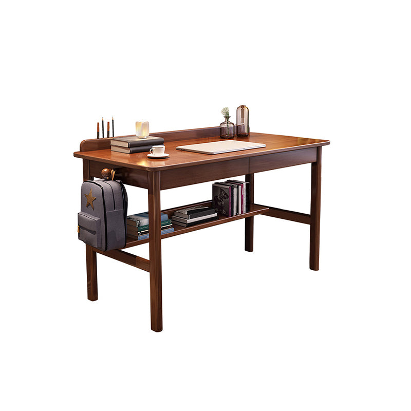 Modern Home Solid Wood Writing Desk 29.5" H Office Desk with Shelf