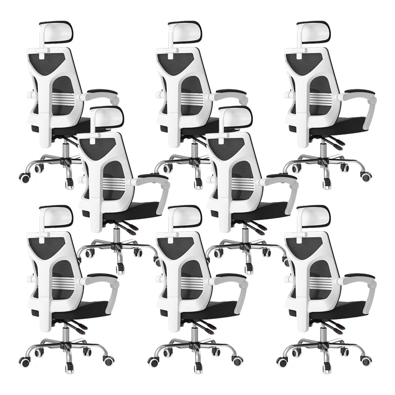 Contemporary Adjustable Arms Office Chair Mesh Desk Chair with Wheels for Room