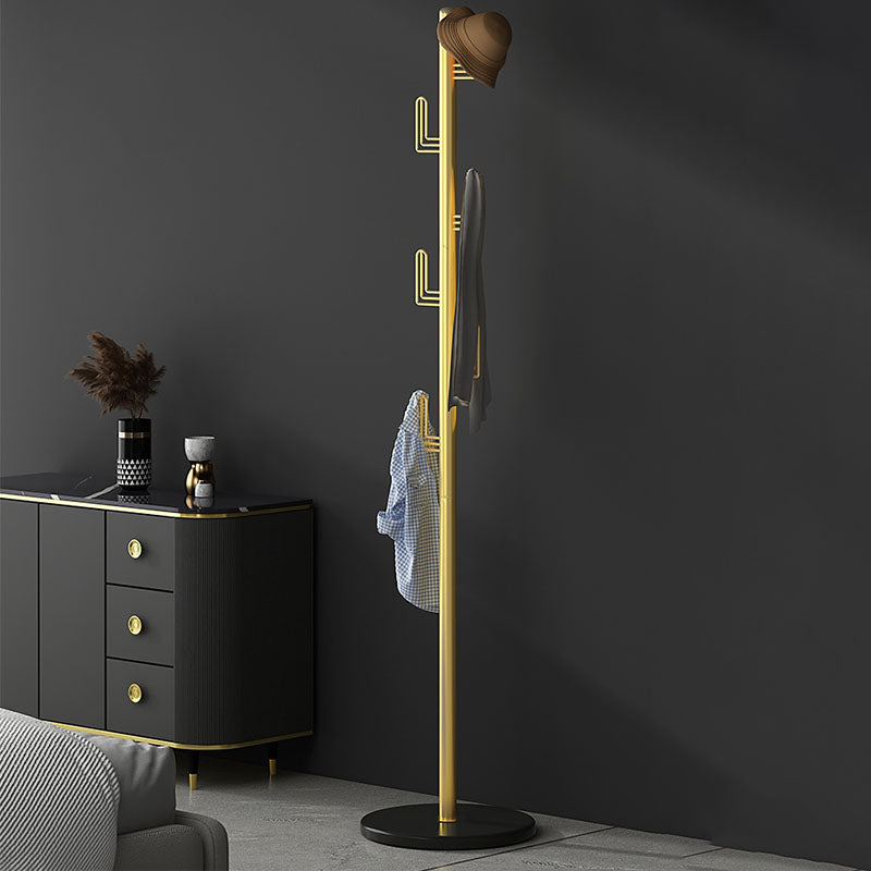 Modern Clothes Hanger Free Standing Coat Rack with Round Bottom