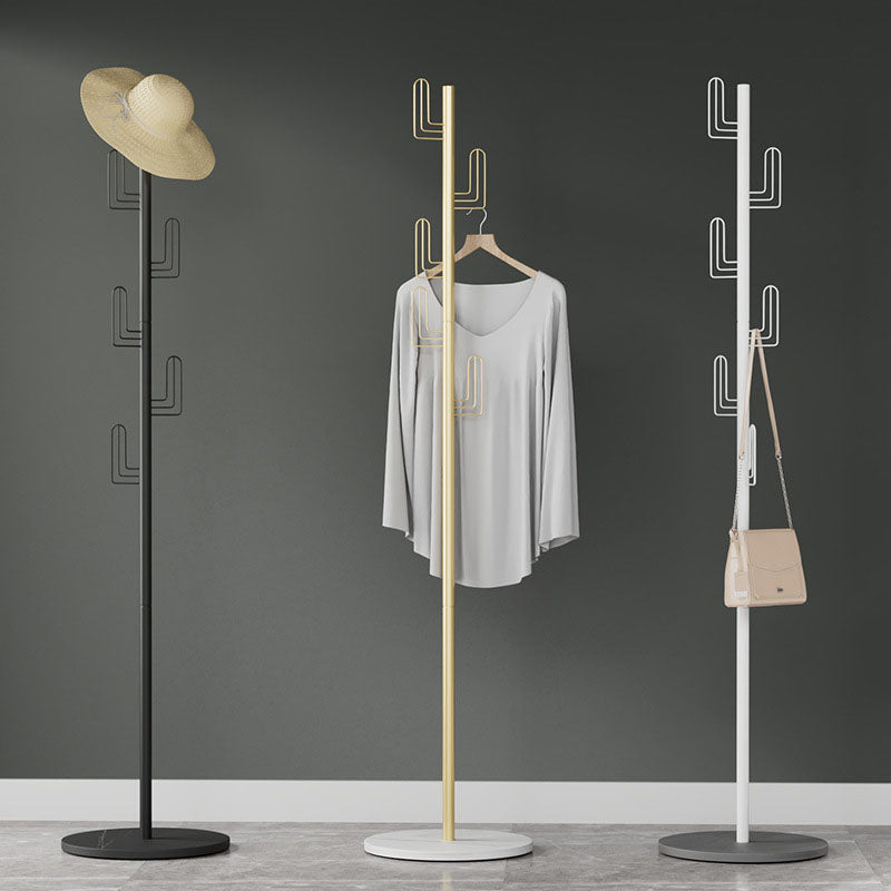 Modern Clothes Hanger Free Standing Coat Rack with Round Bottom