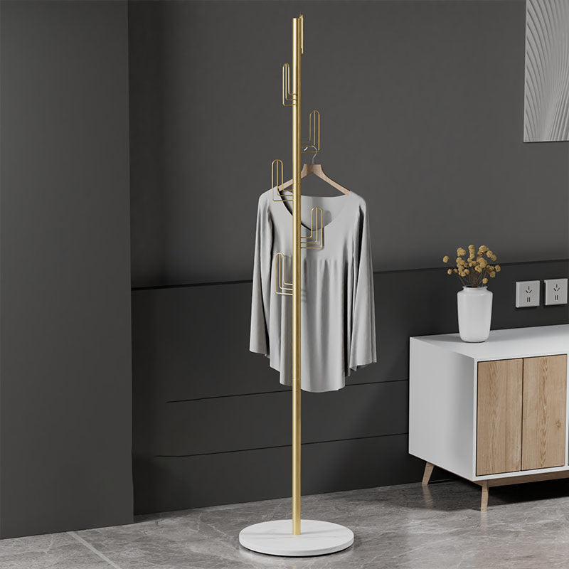 Modern Clothes Hanger Free Standing Coat Rack with Round Bottom