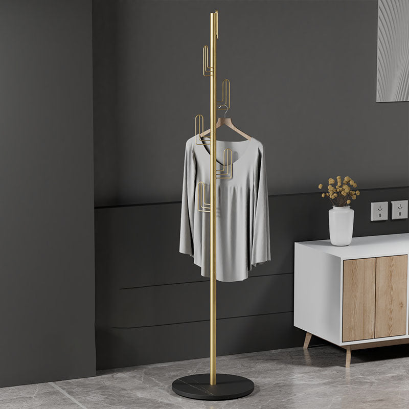 Modern Clothes Hanger Free Standing Coat Rack with Round Bottom