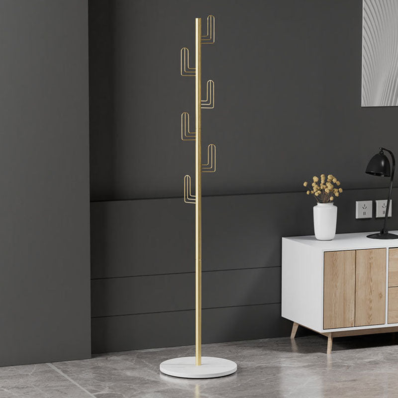 Modern Clothes Hanger Free Standing Coat Rack with Round Bottom