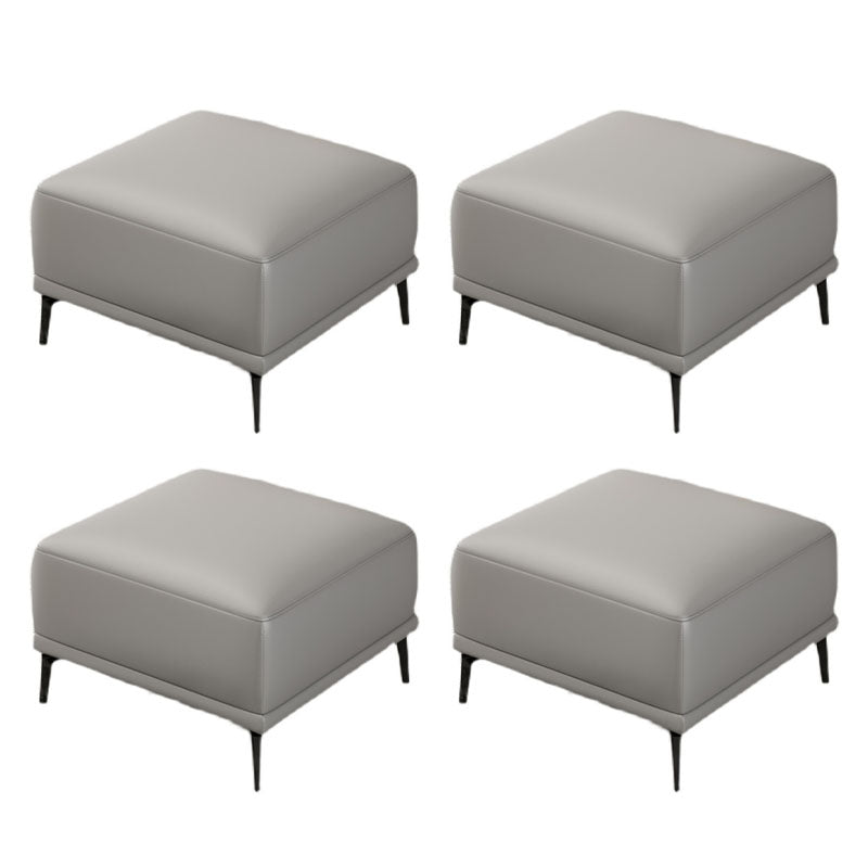 Contemporary Ottoman Faux Leather Stain Resistant Square Ottoman with 4 Legs