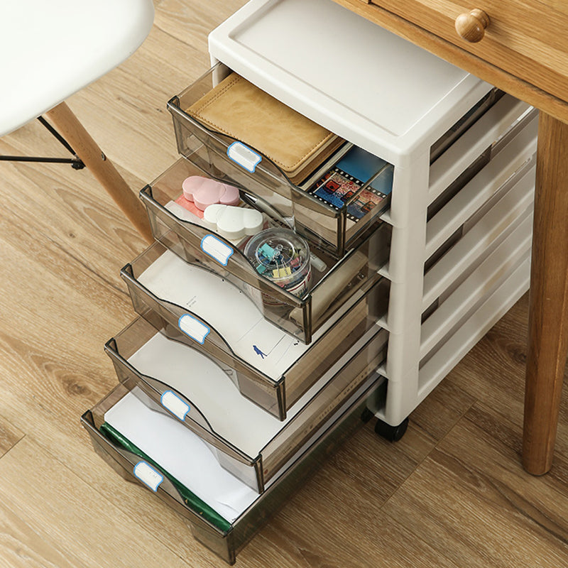 Modern Transparent Filing Cabinet Vertical Plastic Drawers Filing Cabinet