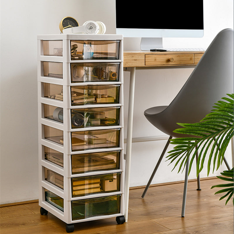 Modern Transparent Filing Cabinet Vertical Plastic Drawers Filing Cabinet