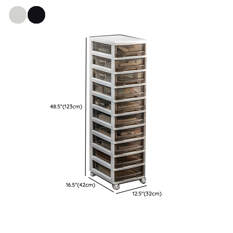 Transparent Filing Cabinet Modern Plastic Drawers Cabinet for Office