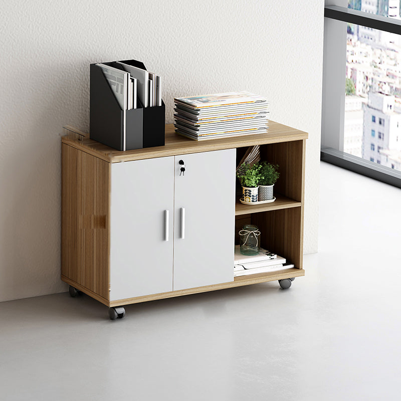 Nordic Filing Cabinet Wooden Frame Storage Lateral File Cabinet