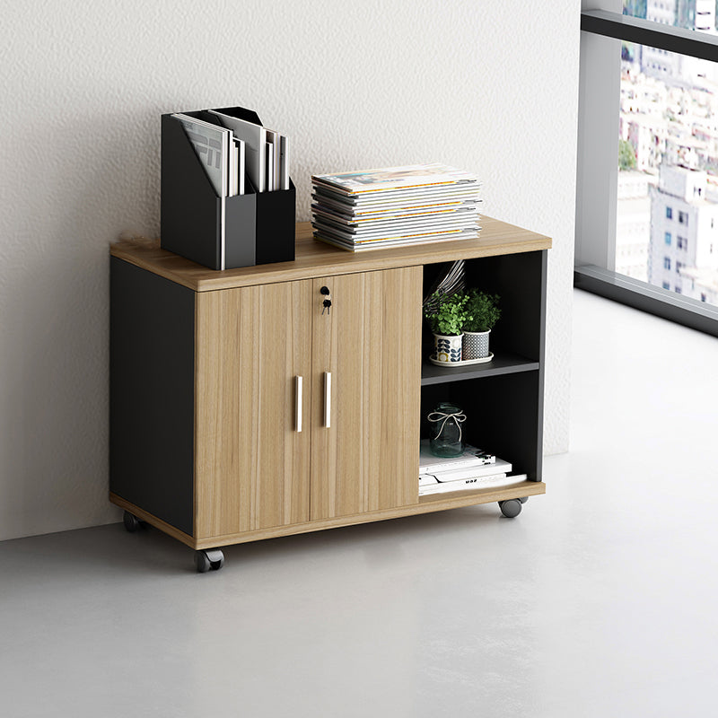 Nordic Filing Cabinet Wooden Frame Storage Lateral File Cabinet