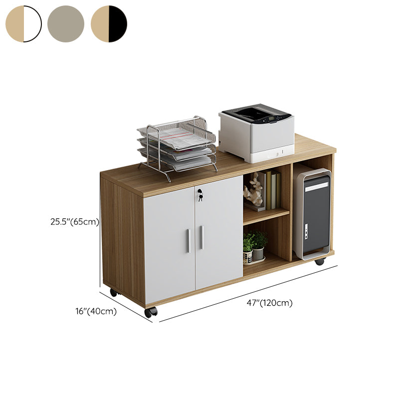 Nordic Filing Cabinet Wooden Frame Storage Lateral File Cabinet