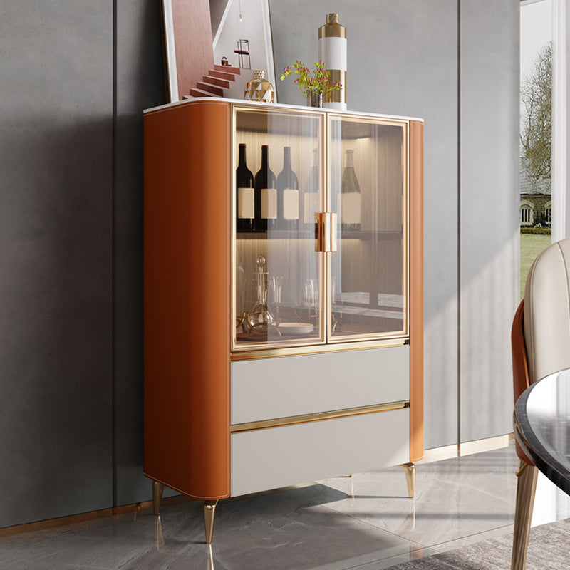 Modern Sideboard Cabinet Stone Sideboard Table with Lights for Living Room