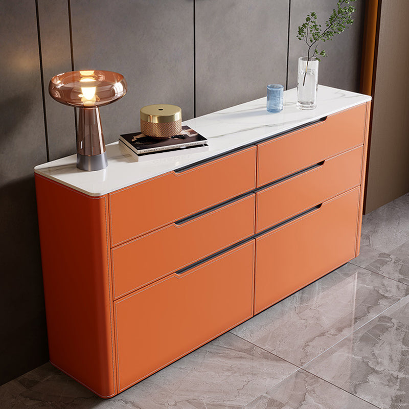 Contemporary Sideboard Cabinet Stone Sideboard Table with Drawers for Living Room